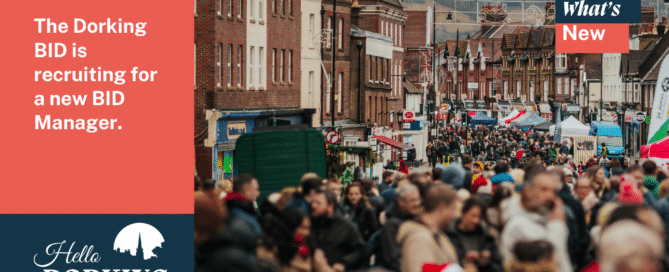 Recruitment poster for BID Manager position in Dorking