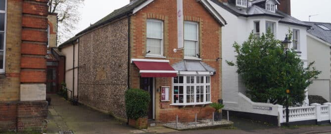 Brick building housing a curry restaurant in Dorking