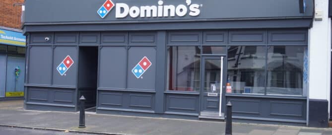 Domino's Pizza storefront in Dorking