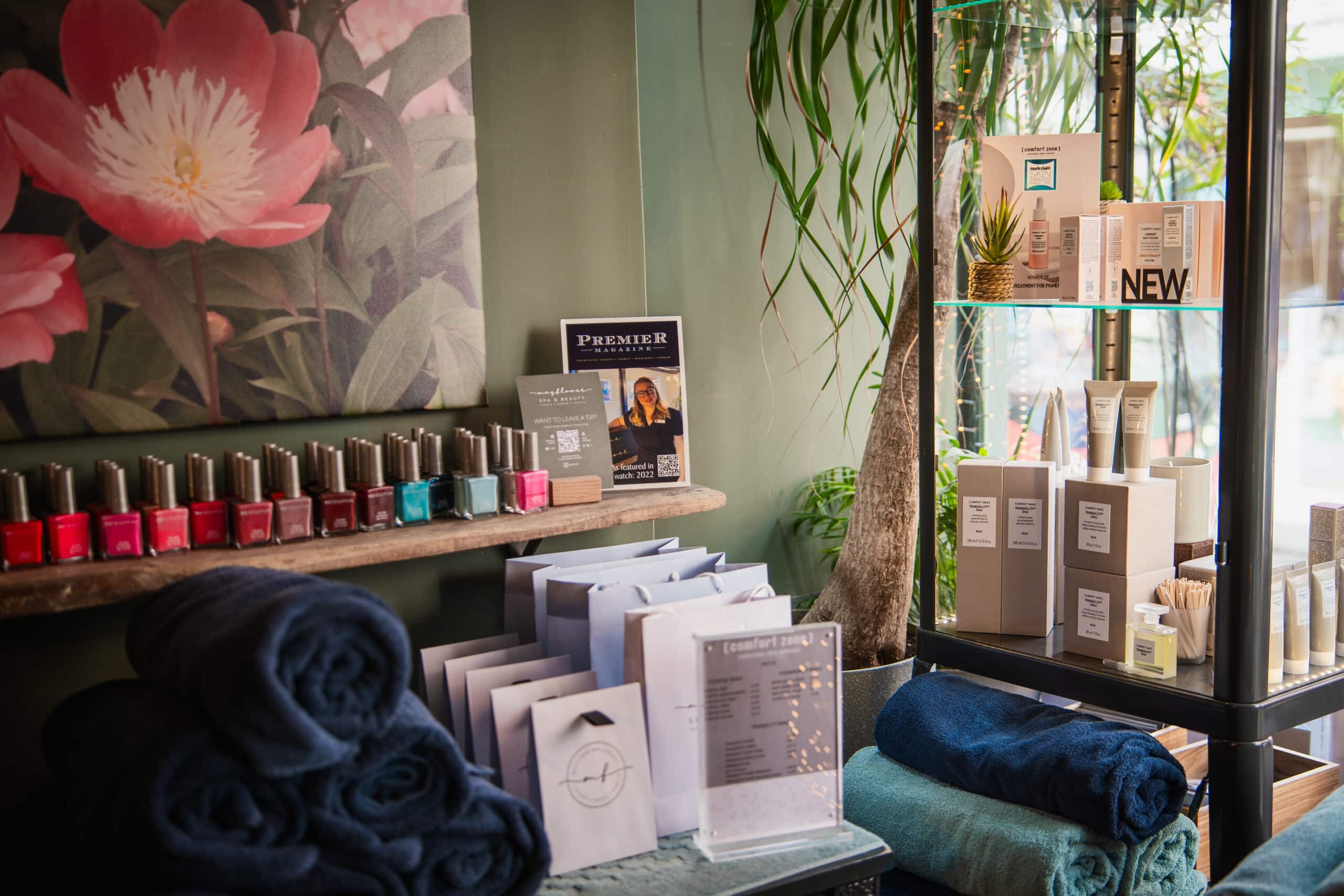 Spa treatments and wellness products available in Dorking
