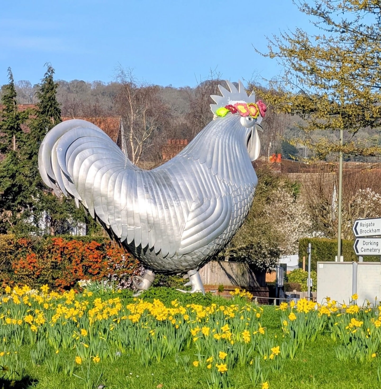 Dorking town centre with community events and weekend activities