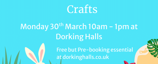 Children creating Easter and under the sea themed crafts at Dorking Halls