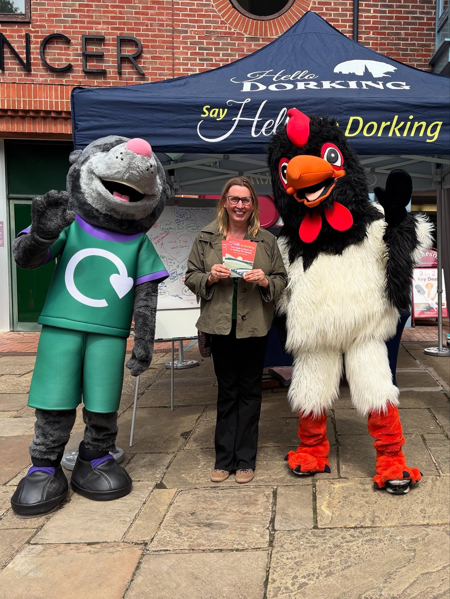 Families taking part in the Street Art Trail launch in Dorking, Surrey