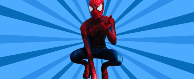 Spiderman character meeting families at an event in Dorking, Surrey