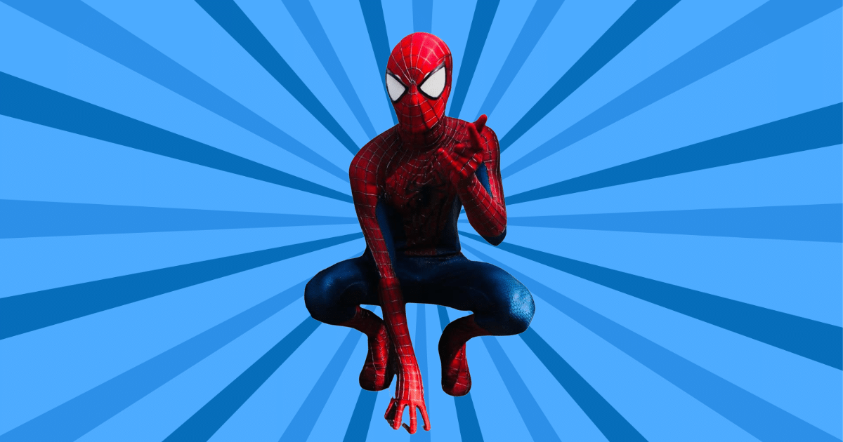 Spiderman character meeting families at an event in Dorking, Surrey
