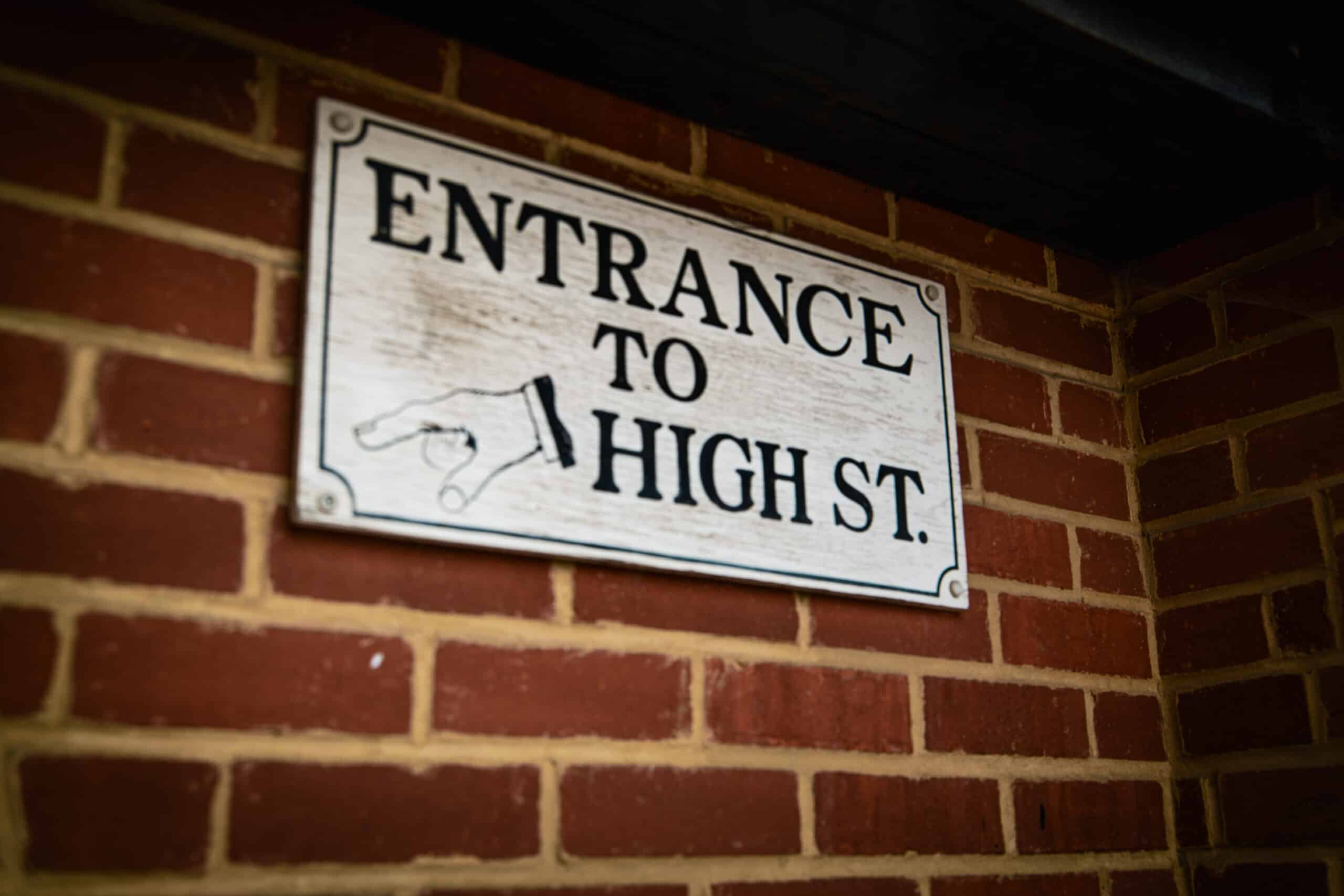 Entrance to Dorking High Street for an article about increasing footfall and sales