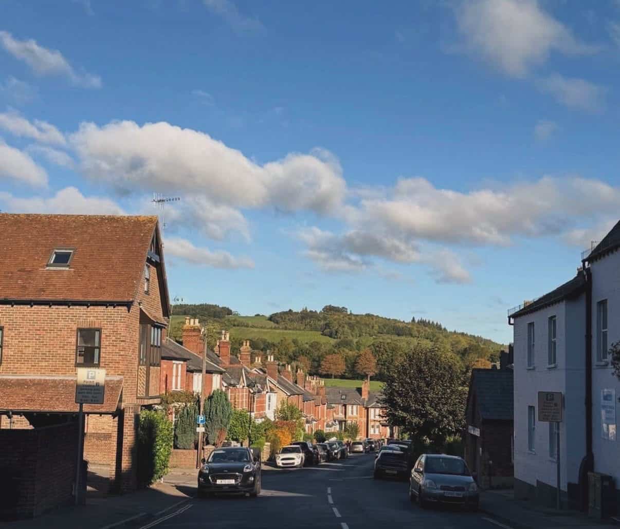 View across Dorking during the August bank holiday weekend